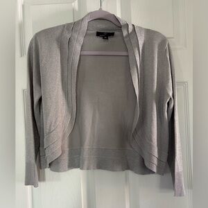 SILVER SPARKLY THIN SWEATER SHRUG FOR FORMAL WEAR,MEDIUM